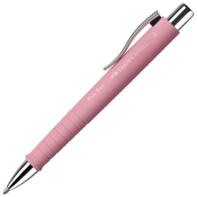 Olovka kemijska gumirana poly ball xb faber castell 241127 pastelno roza