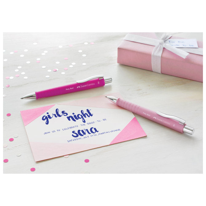 Olovka kemijska gumirana poly ball xb faber castell 241127 pastelno roza