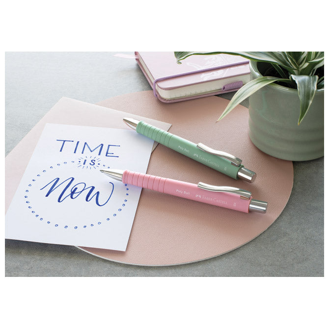 Olovka kemijska gumirana poly ball xb faber castell 241127 pastelno roza