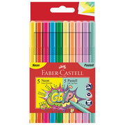 Flomaster školski  10boja grip neon plus pastel faber castell 155312 blister