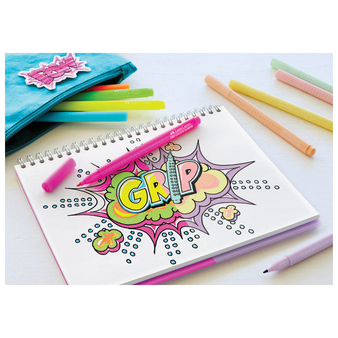 Flomaster školski  10boja grip neon plus pastel faber castell 155312 blister