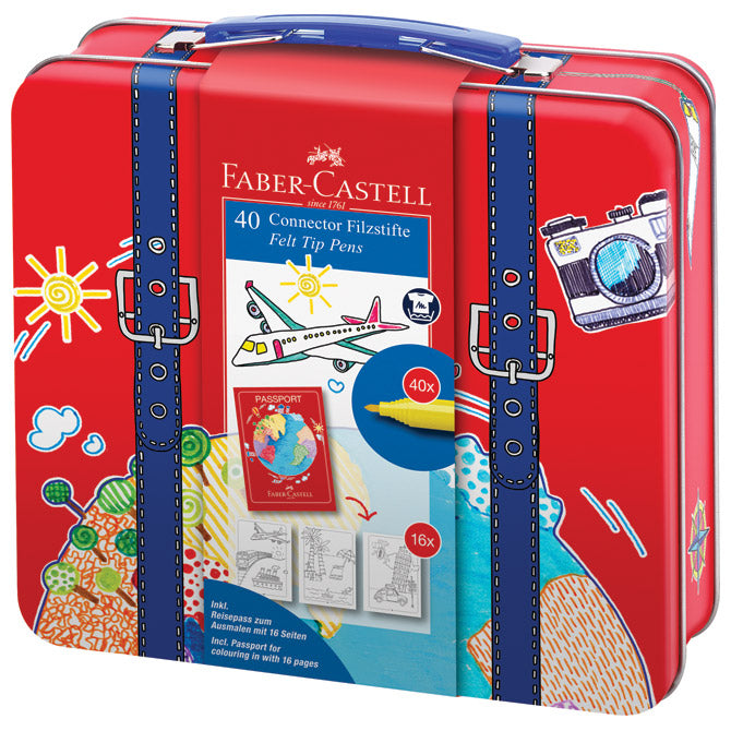 FLOMASTER ŠKOLSKI  40BOJA U METALNOJ KUTIJI CONNECTOR KOFER FABER CASTELL 155535