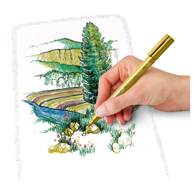 Marker nepermanentni 1-2mm pk6 metallic i pigment liner design journey staedtler 8323-swp6-p b