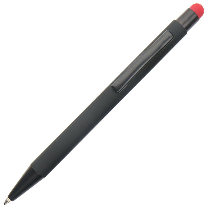 Kemični svinčnik kovinski gumiran in touch pen yfa2665b oslo sha.črna/rdeča