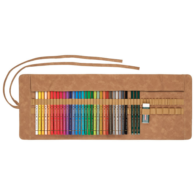 Barvice 30 barv plus pribor v rolo etuiji polychromos faber castell 110030