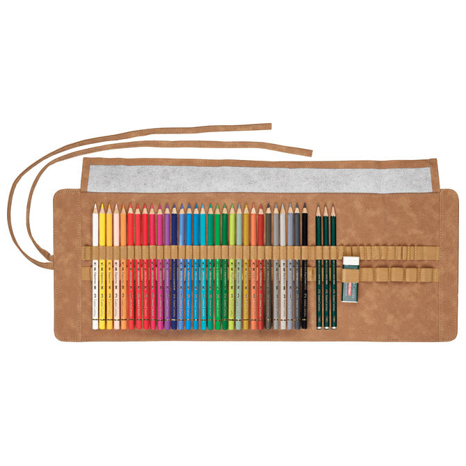 Barvice 30 barv plus pribor v rolo etuiji polychromos faber castell 110030