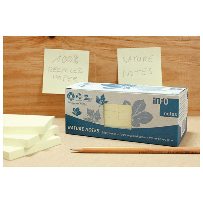 Blok samoljepljiv 75x75mm 12x100L Nature Global Notes 5654-11box žuti
