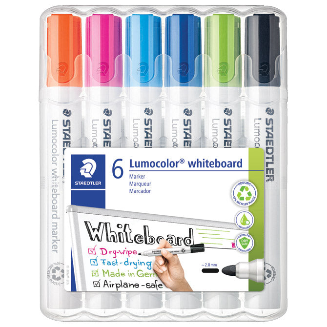 MARKER ZA BIJELU PLOČU 2MM PK6 RECIKLIRANI LUMOCOLOR STAEDTLER 351 WP6-1