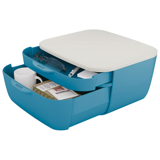 ŠKATLA Z 2 PREDALOMA COSY LEITZ 53570061 MODRA/BELA