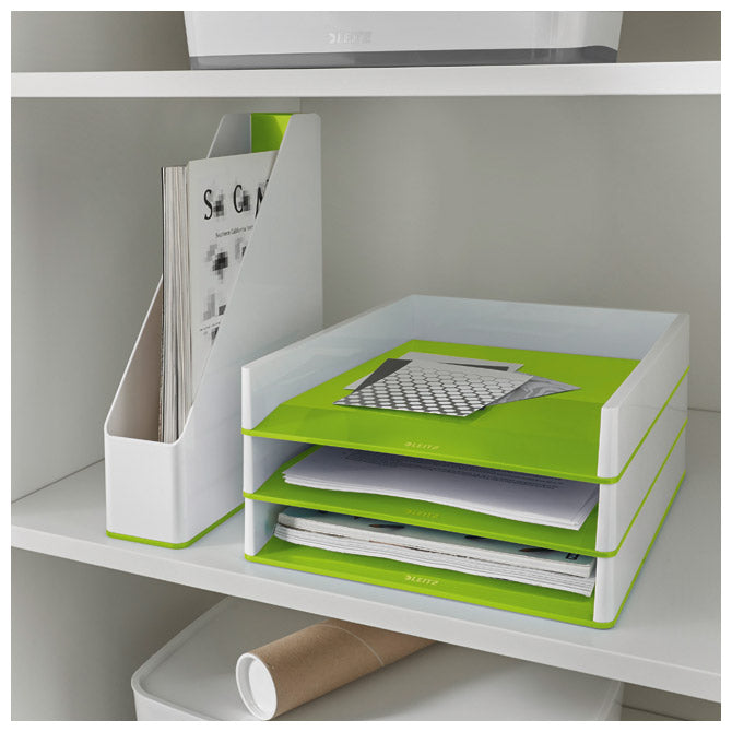 Ladica za spise wow leitz 53611054 bijelo-zelena
