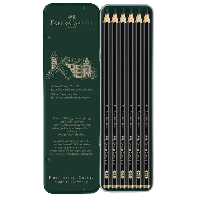 OLOVKA GRAFITNA PK6 U METALNOJ KUTIJI PITT GRAPHITE MATT FABER CASTELL 115207