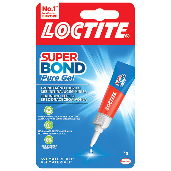 LJEPILO TRENUTAČNO  3G LOCTITE SUPER BOND PURE GEL  HENKEL 2733280 BLISTER