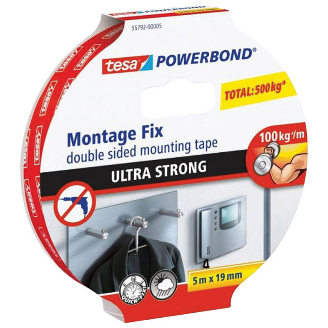 TRAKA LJEPLJIVA OBOSTRANA 19MM/5M POWERBOND ULTRA STRONG TESA 55792