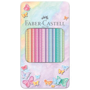BOJE DRVENE  12BOJA METALNA KUTIJA SPARKLE PASTEL FABER-CASTELL 201910