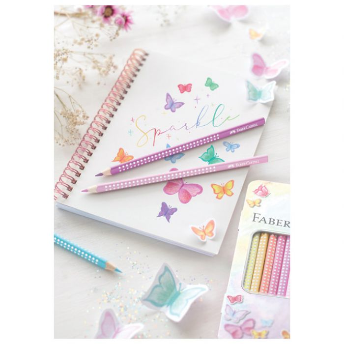 BOJE DRVENE  12BOJA METALNA KUTIJA SPARKLE PASTEL FABER-CASTELL 201910