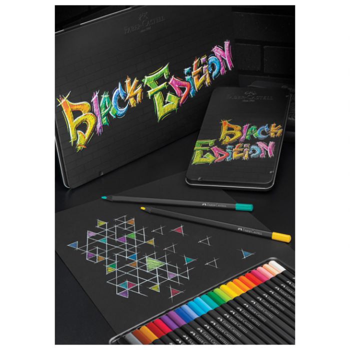 BOJE DRVENE  24BOJE METALNA KUTIJA BLACK EDITION FABER-CASTELL 116425