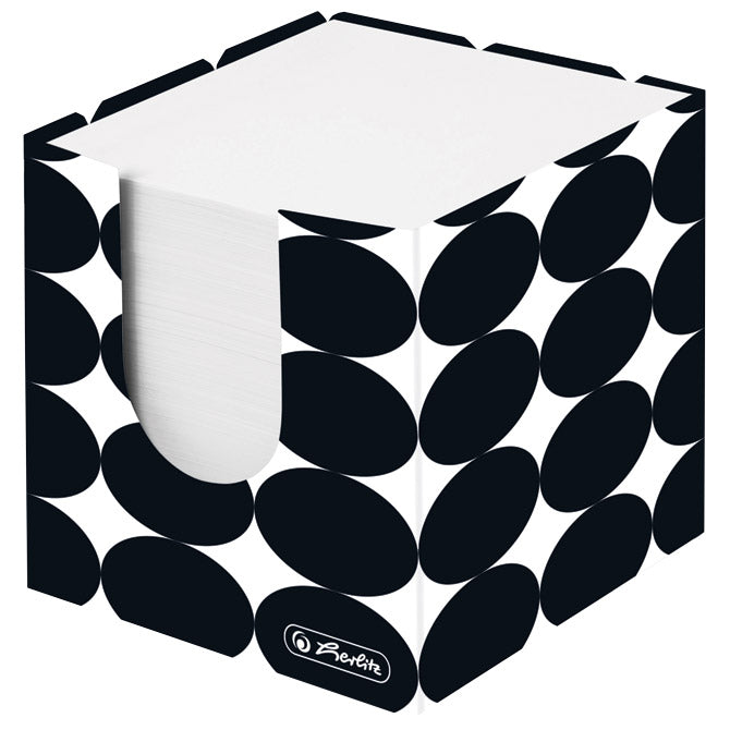 BLOK KOCKA KARTON 9X9X9CM S PAPIROM BIJELI JUST BLACK HERLITZ 50040100