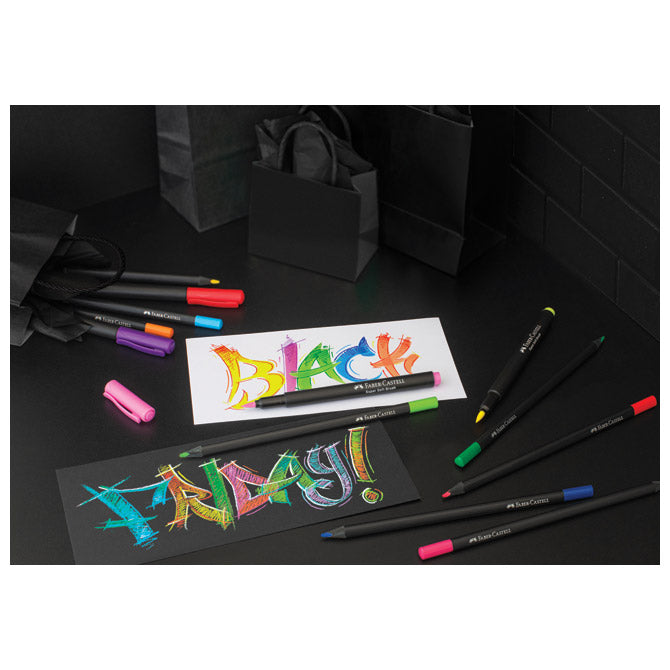 FLOMASTER BRUSHPEN 20BOJA BLACK EDITION FABER CASTELL 116452 BLISTER