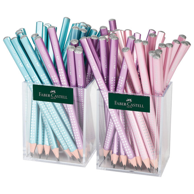 SVINČNIK GRAFITNI B JUMBO SPARKLE V KOZARCU PK72 FABER CASTELL 111672 MET.SORT