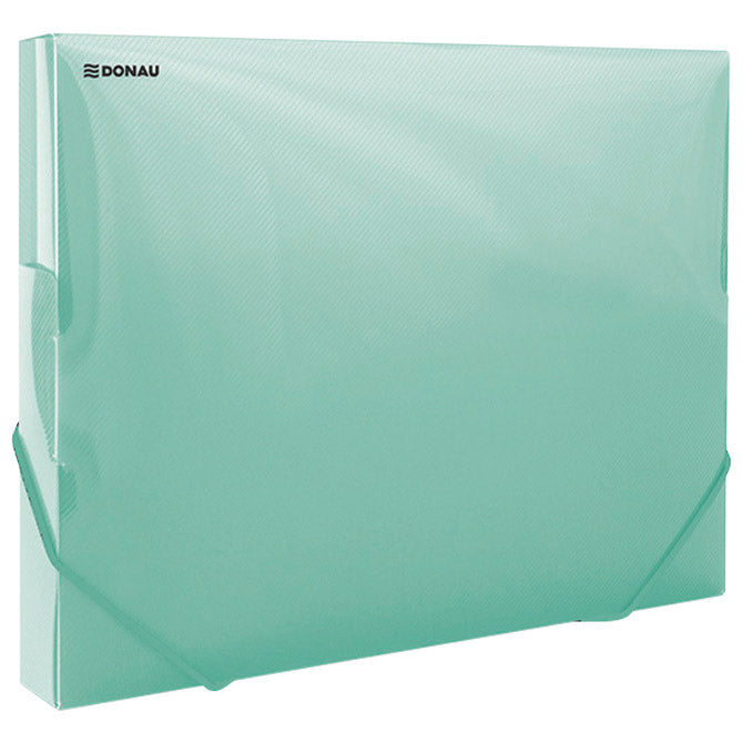 Mapa z elastiko hrbt-30mm a4 pp donau 8545002pl-06 prozorno mat zelena