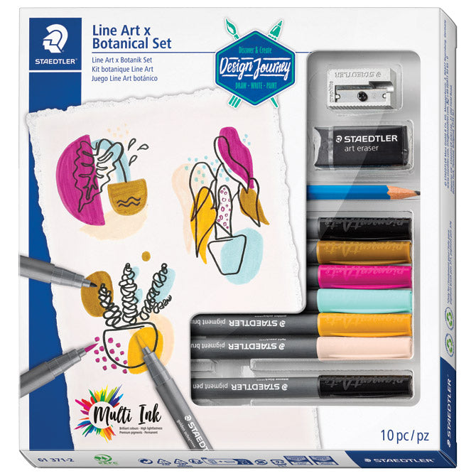SET LINE ART&BOTANICAL PK10 DESIGN JOURNEY STAEDTLER 61 371-2