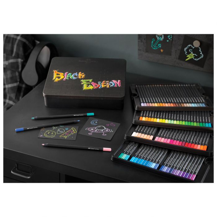 BOJE DRVENE 100BOJA METALNA KUTIJA BLACK EDITION FABER CASTELL 116490