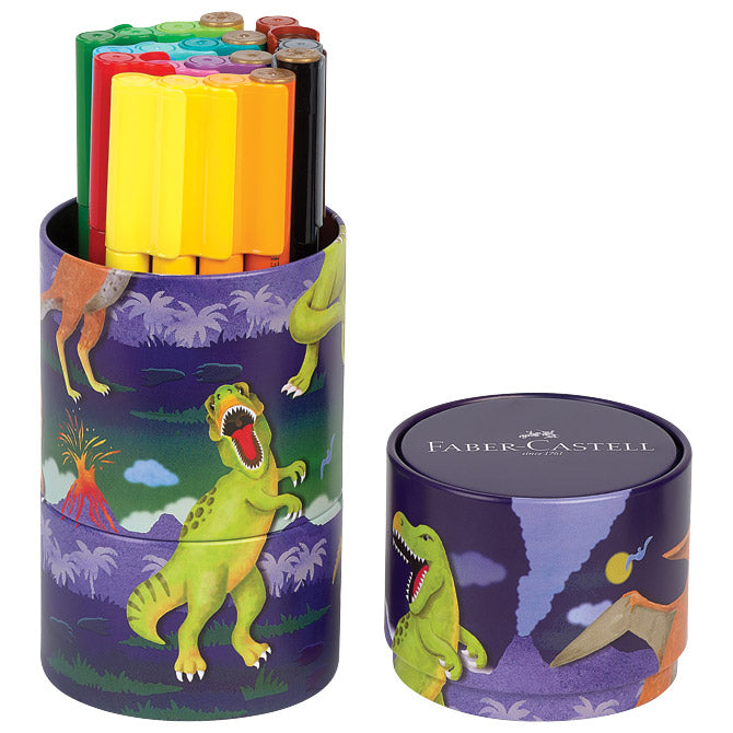 FLOMASTER ŠKOLSKI  20 BOJA U METALNOJ KUTIJI CONNECTOR DINO FABER CASTELL 155546