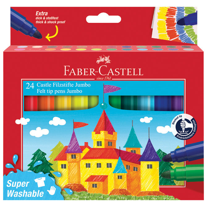FLOMASTER ŠKOLSKI  24BOJE JUMBO KRATKI FABER CASTELL 154324 BLISTER