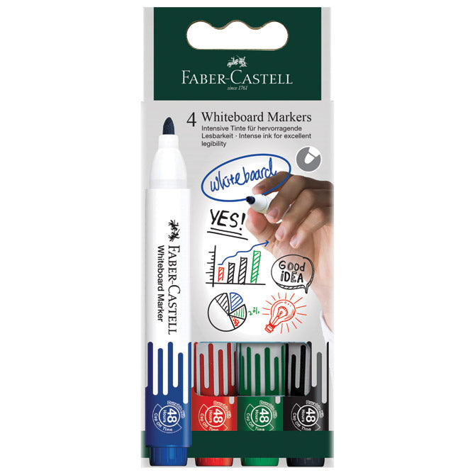 MARKER ZA BIJELU PLOČU 1,5-3 MM W20/4BOJE FABER CASTELL 253942 BLISTER