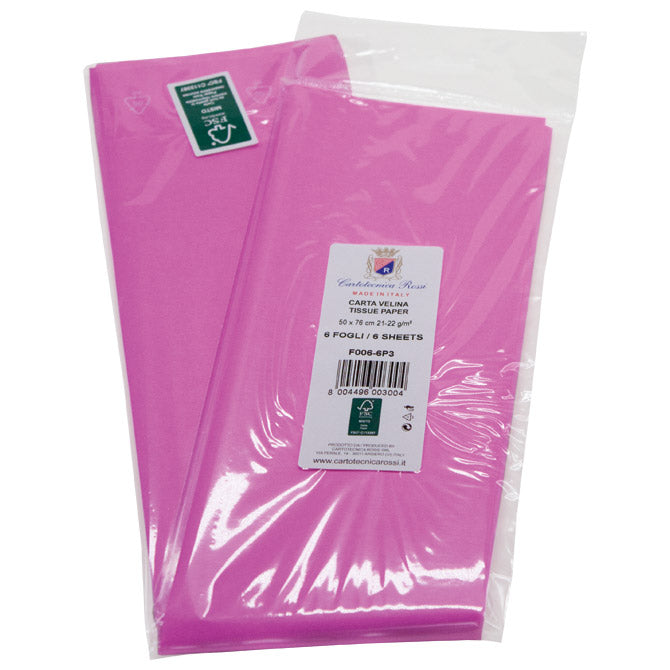 DEKORATIVNI PAPIR TKANINA 50X76CM PK6 CARTOTECNICA ROSSI F006 ROŽNATI BLISTER.