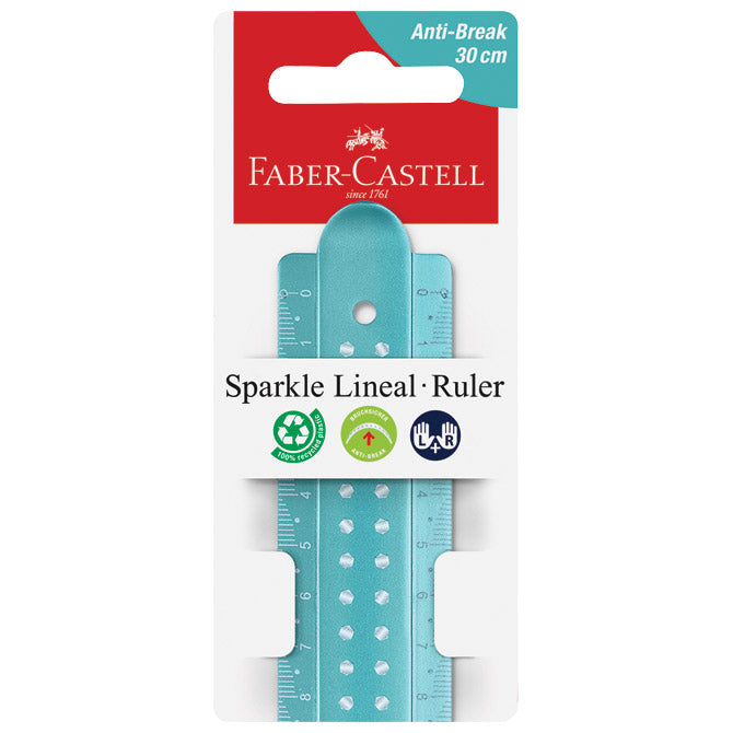 Ravnalo pvc 30 cm Sparkle Faber-Castell 172030 sort