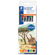 FLOMASTER 6 BARV OBOJESTRANSKI AKVAREL "AFRICA" DESIGN JOURNEY STAEDTLER 3001 C6-3 BLISTER