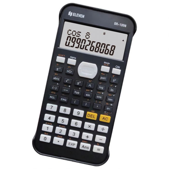 KALKULATOR TEHNIČKI 10 PLUS 2MJESTA 240 FUNKCIJA ELEVEN SR-135N CRNI