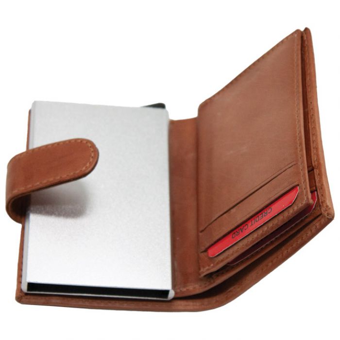 NOVČANIK-ETUI KOŽNI S RFID ZAŠTITOM 1097 KONJAK