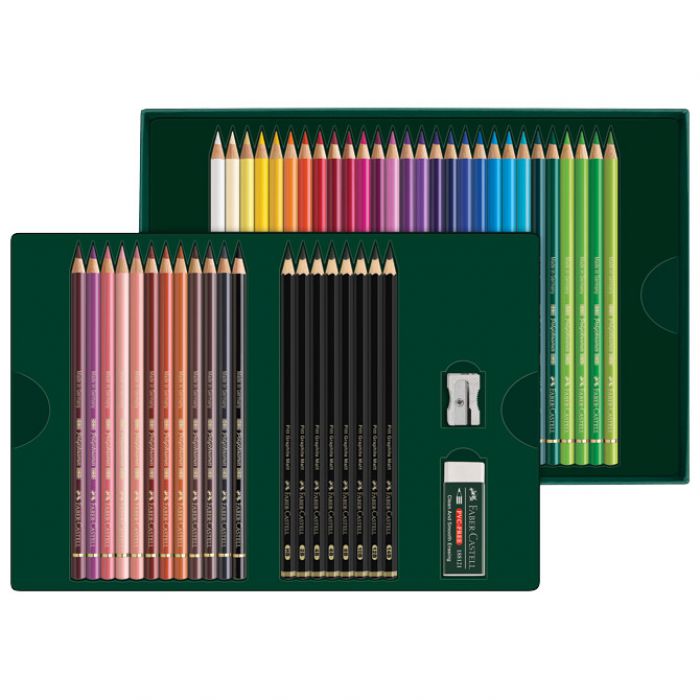 SET POLYCHROMOS & PITT GRAPHITE MATT PK50 FABER CASTELL 210054
