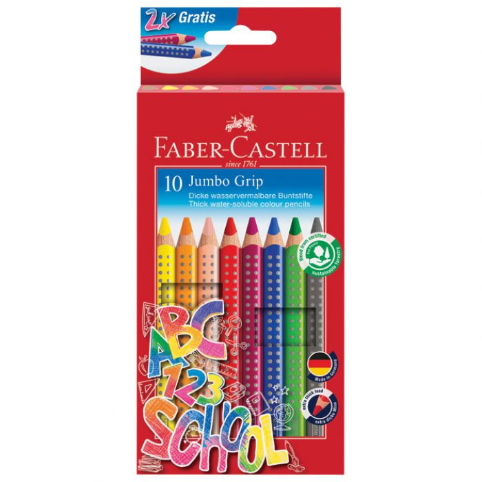 BOJE DRVENE  10BOJA JUMBO GRIP 2001 FABER CASTELL 280922 BLISTER