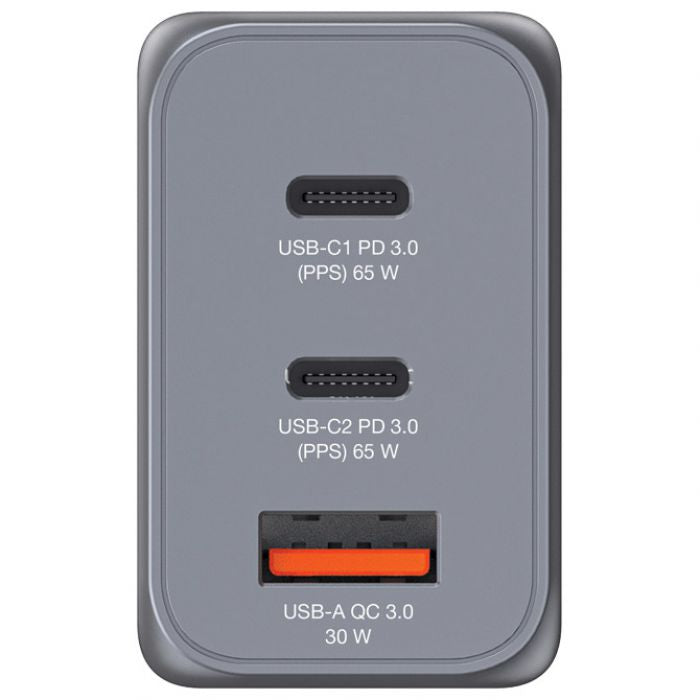 PUNJAČ ZA MOBILNE UREĐAJE ZIDNI 2XUSB-C/PD 65W/1XUSB-A QC 3.0 (EU/UK/US)  VERBATIM 32201
