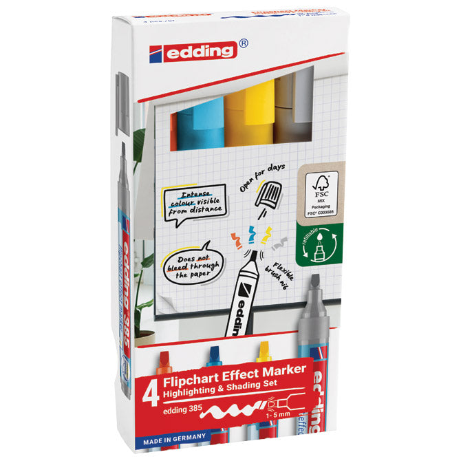MARKER FLIPCHART EFFECT 1-5 MM EDDING 385/4BOJE