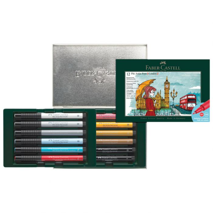 SET PITT ARTIST PEN PK12 LONDON FABER CASTELL 267137 SORTIRANO