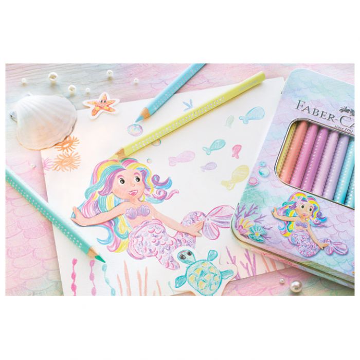 BOJE DRVENE 10 BOJA METALNA KUTIJA SPARKLE JUMBO FABER CASTELL 210910