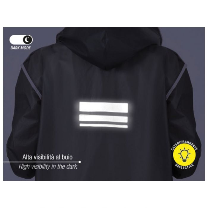 KABANICA  REFLEKTIRAJUĆI RUB, BIJELI GUMBI  PERLETTI 14220 PROZIRNO-SIVA L