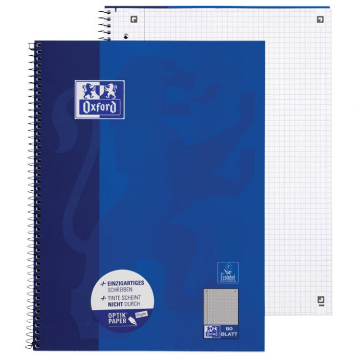 BLOK KOLEGIJ A4 PLUS  KARO 80L PERFORACIJA PLUS 4RUPE CLASSIC OXFORD 100050358 PLAVI
