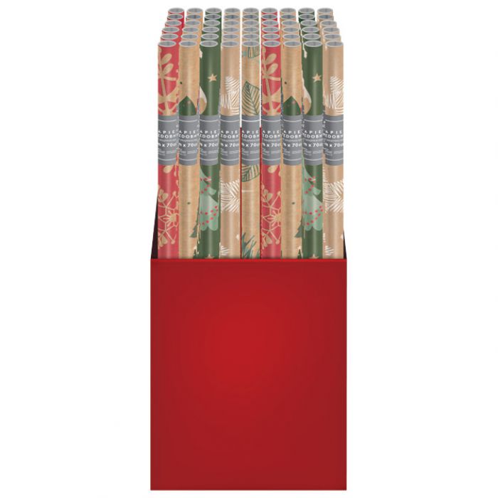 PAPIR UKRASNI ROLA 70X200 CM CHRISTMAS KRAFT NOVOGODIŠNJI INTERDRUK