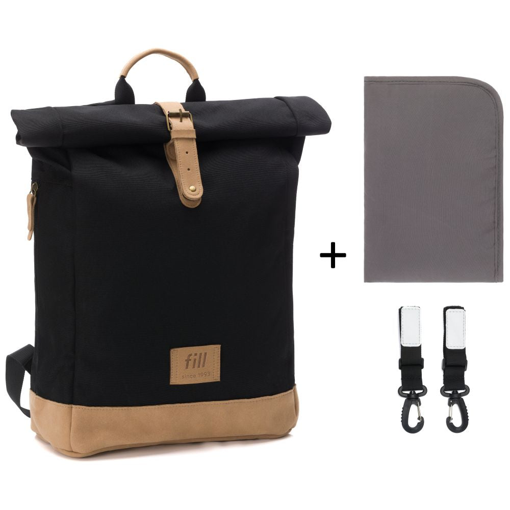 Fillikid torba/ruksak za mamu Rolltop Berlin, black