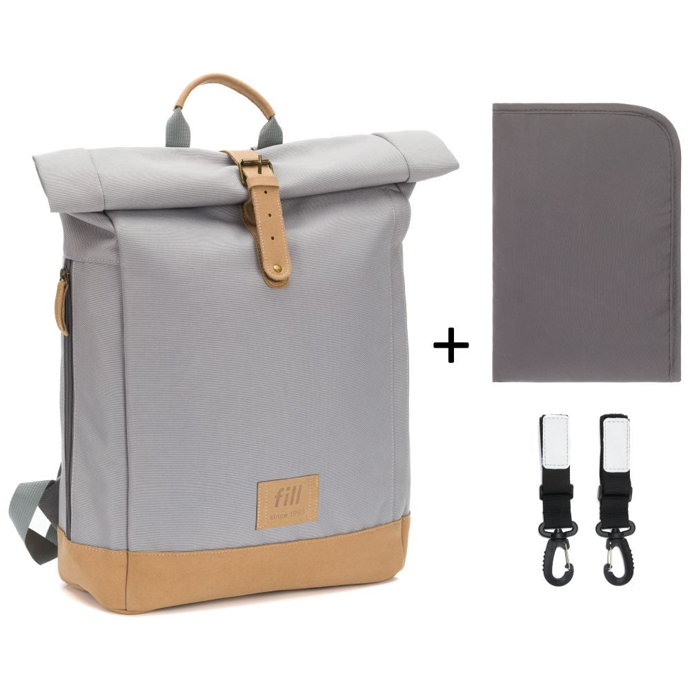 Fillikid torba/ruksak za mamu Rolltop Berlin, stone grey