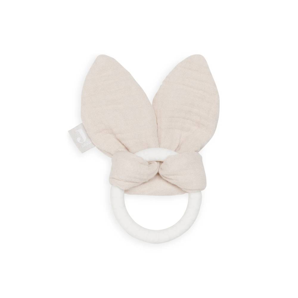 Jollein Silikonska grickalica za zube Bunny Ears 0 m+, Nougat