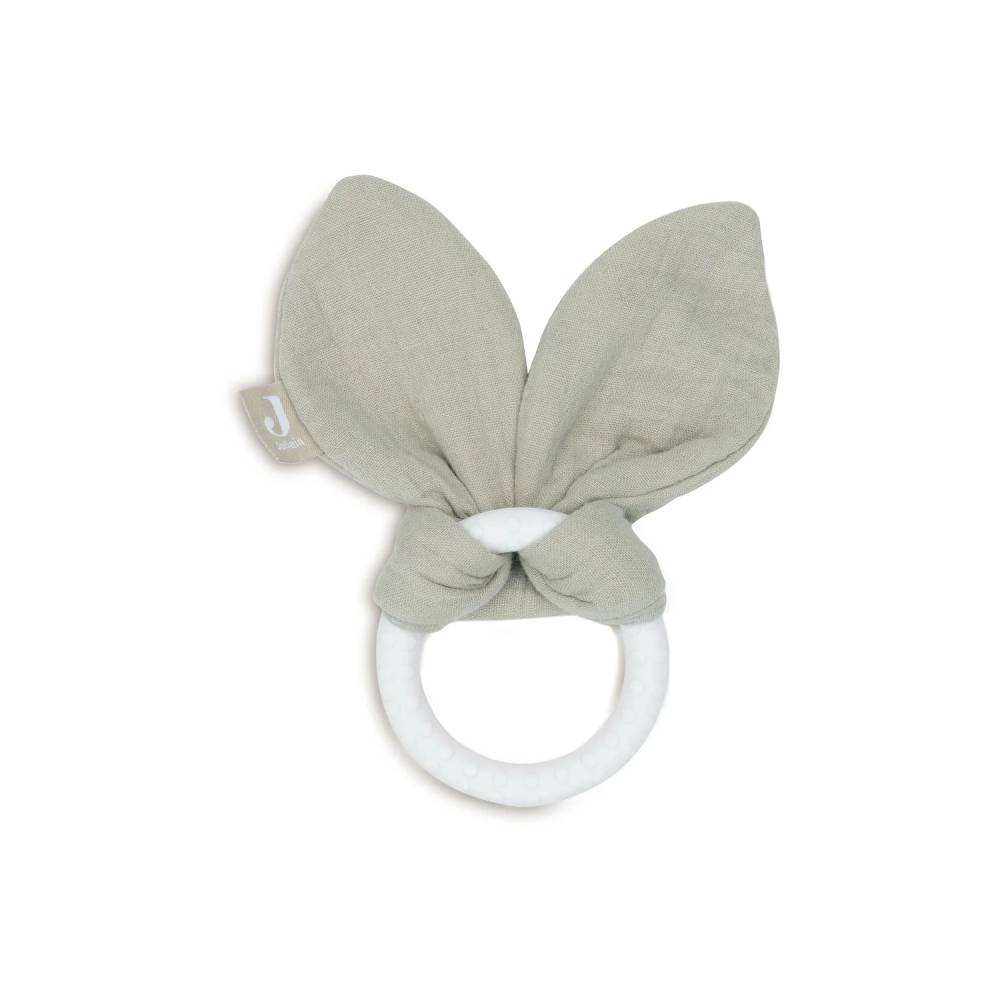 Jollein Silikonska grickalica za zube Bunny Ears 0 m+, Olive Green