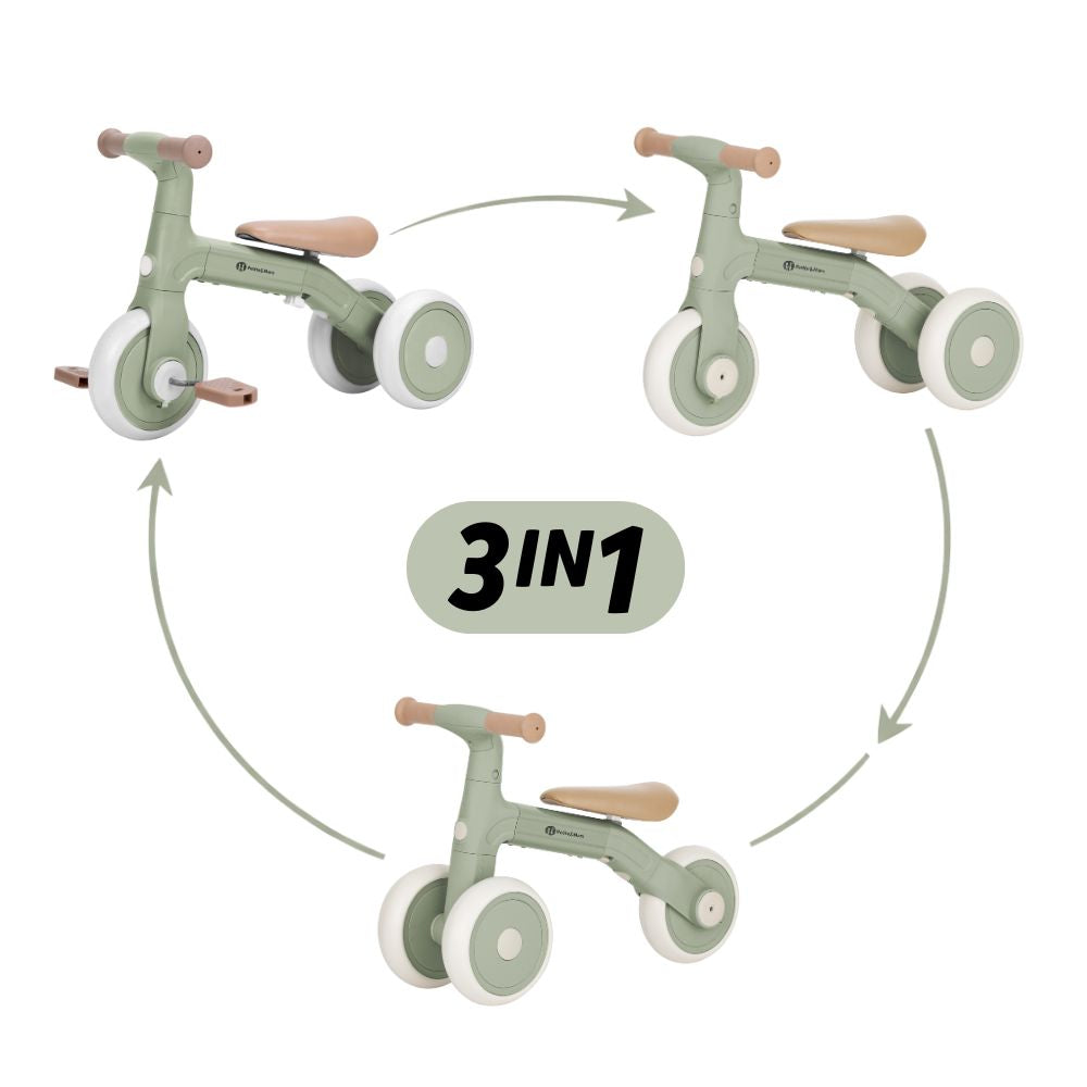 PETITE&MARS Balans bicikl Bingo 3 u 1, Sage Leaf