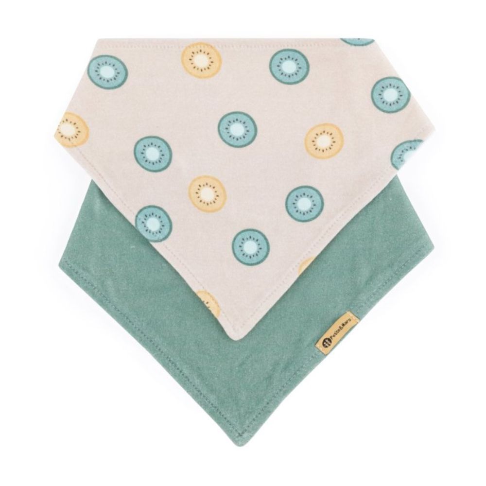 Petite&Mars Luke marama podbradak 3m+ 2 kom - Beige Kiwis/Misty Green