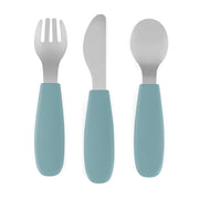 PETITE&MARS Set pribora za jelo od nehrđajućeg čelika sa silikonskom ručkom 12 m+ Take&Match, Frosted Sky
